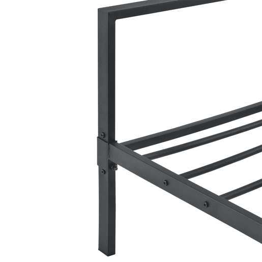 Cama casal metálica Imatra com base de ripas - Minimalista - 180 x 200 cm - Preto mate en.casa
