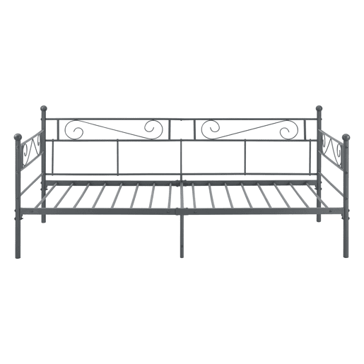 Cama individual Kreava com Apoio de cabeça e pés em metal 90x200cm cinzento escuro en.casa