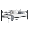Cama individual Kreava com Apoio de cabeça e pés em metal 90x200cm Preto en.casa