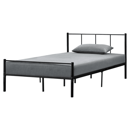Cama individual Laos com colchão de espuma fria 120 x 200 cm e estrado metálico - Preto en.casa