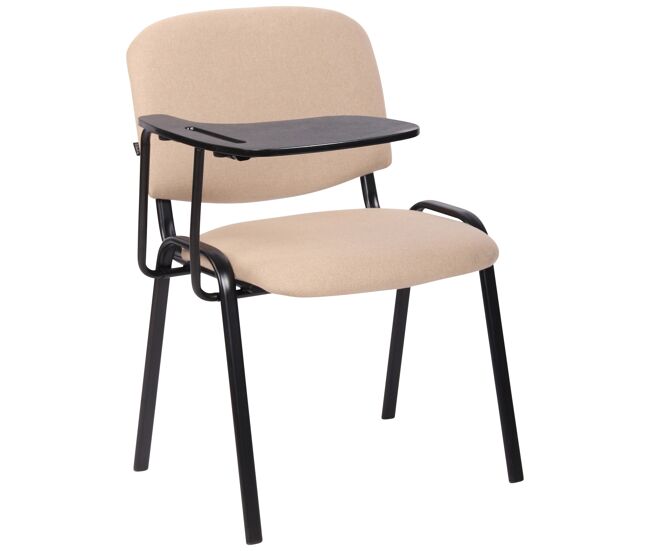 Silla conferencia ken con mesa plegable & en tela crema 71x53x81 cm