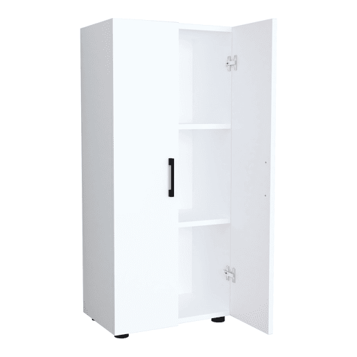 Armário Åsnes com 2 portas e 3 compartimentos em aglomerado de madeira 108 x 49 x 32 cm - Branco en.casa