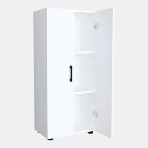 Armário Åsnes com 2 portas e 3 compartimentos em aglomerado de madeira 108 x 49 x 32 cm - Branco en.casa