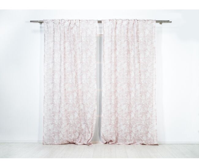 Visillo translúcido soft con motivo floral soft - beige - 140x260