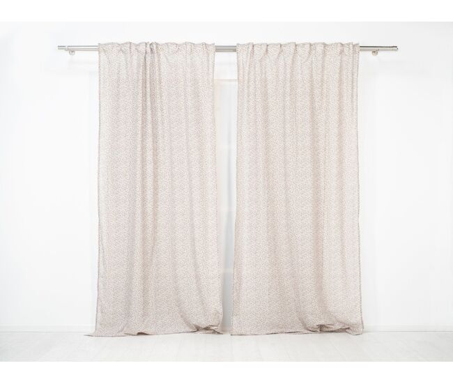 Visillo translúcido mini margaritas con motivo floral mini mini margaritas - beige - 140x260