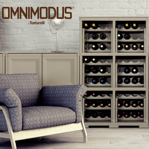 Móveis de Omnimodus Portabotellas para 18 garrafas de modelo Wengé