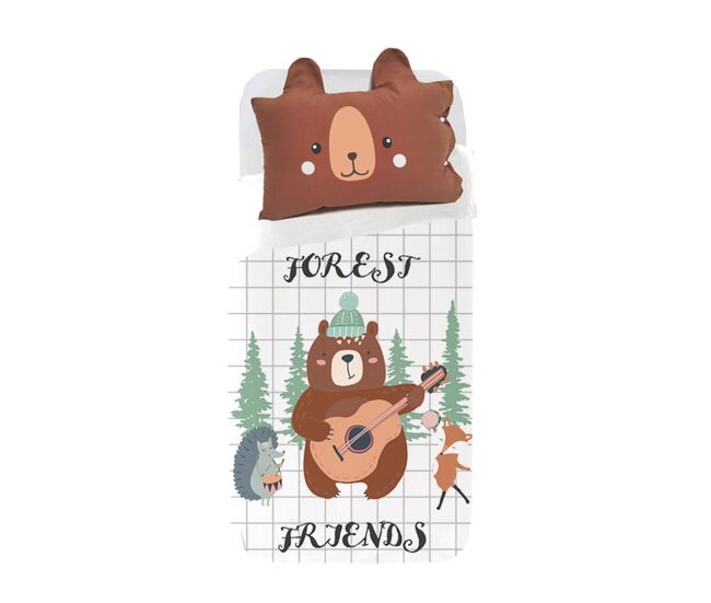 Juego de funda nórdica infantil oso bosque oso oso bosque - multicolor - cama90 (160x270)