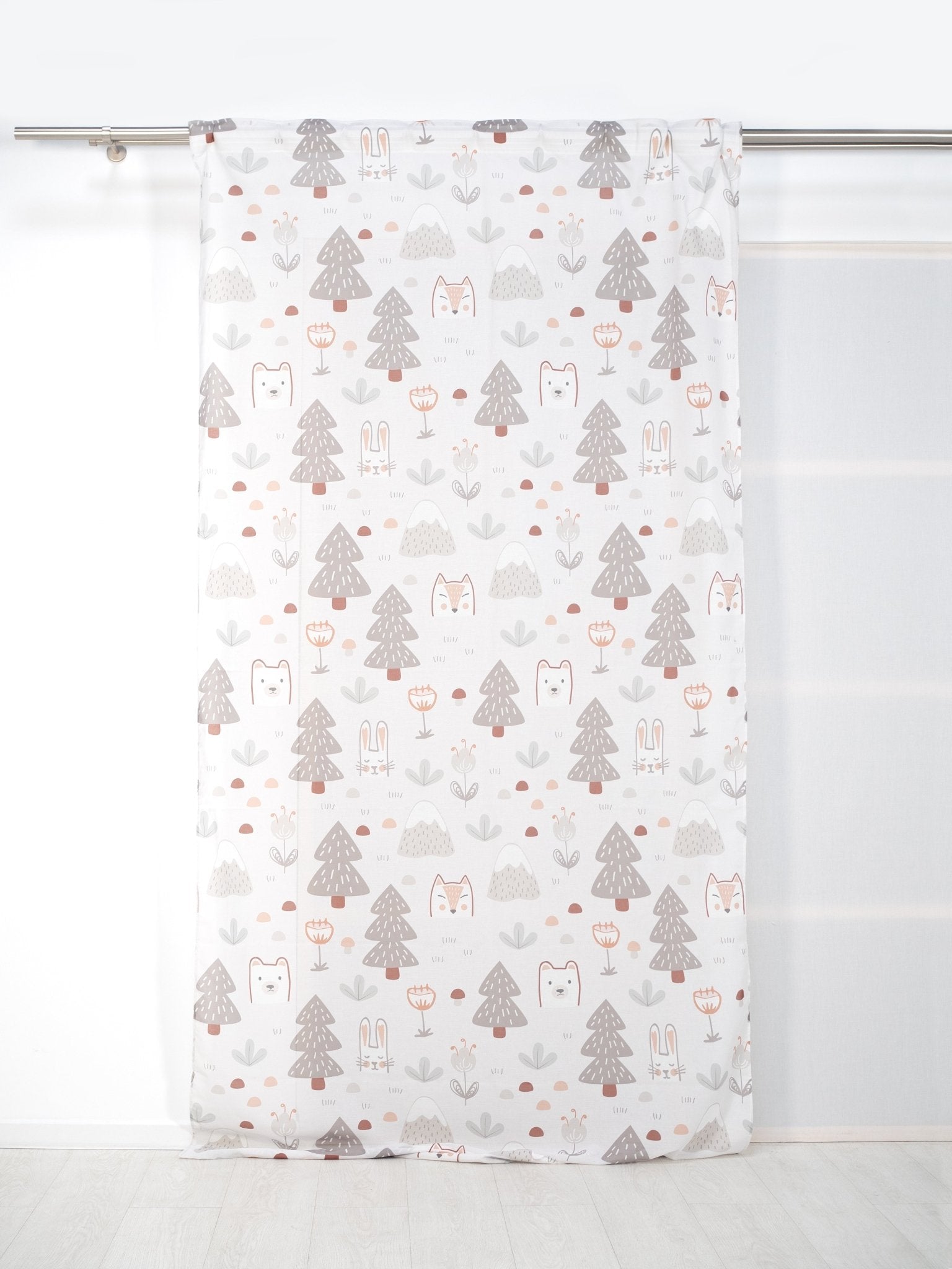 Visillo translúcido Animales del Bosque con motivo infantil