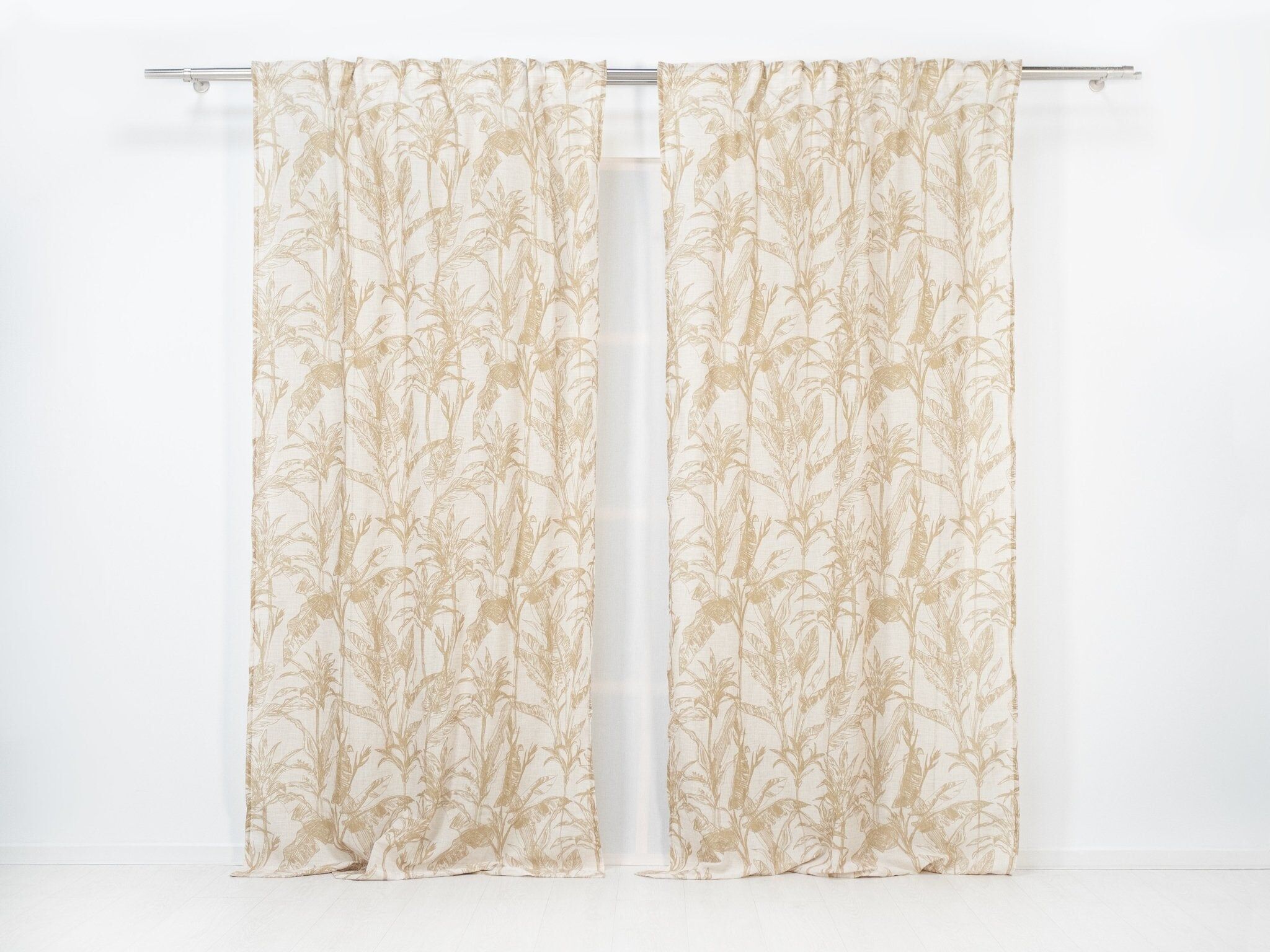 Visillo translúcido Monstera con motivo tropical