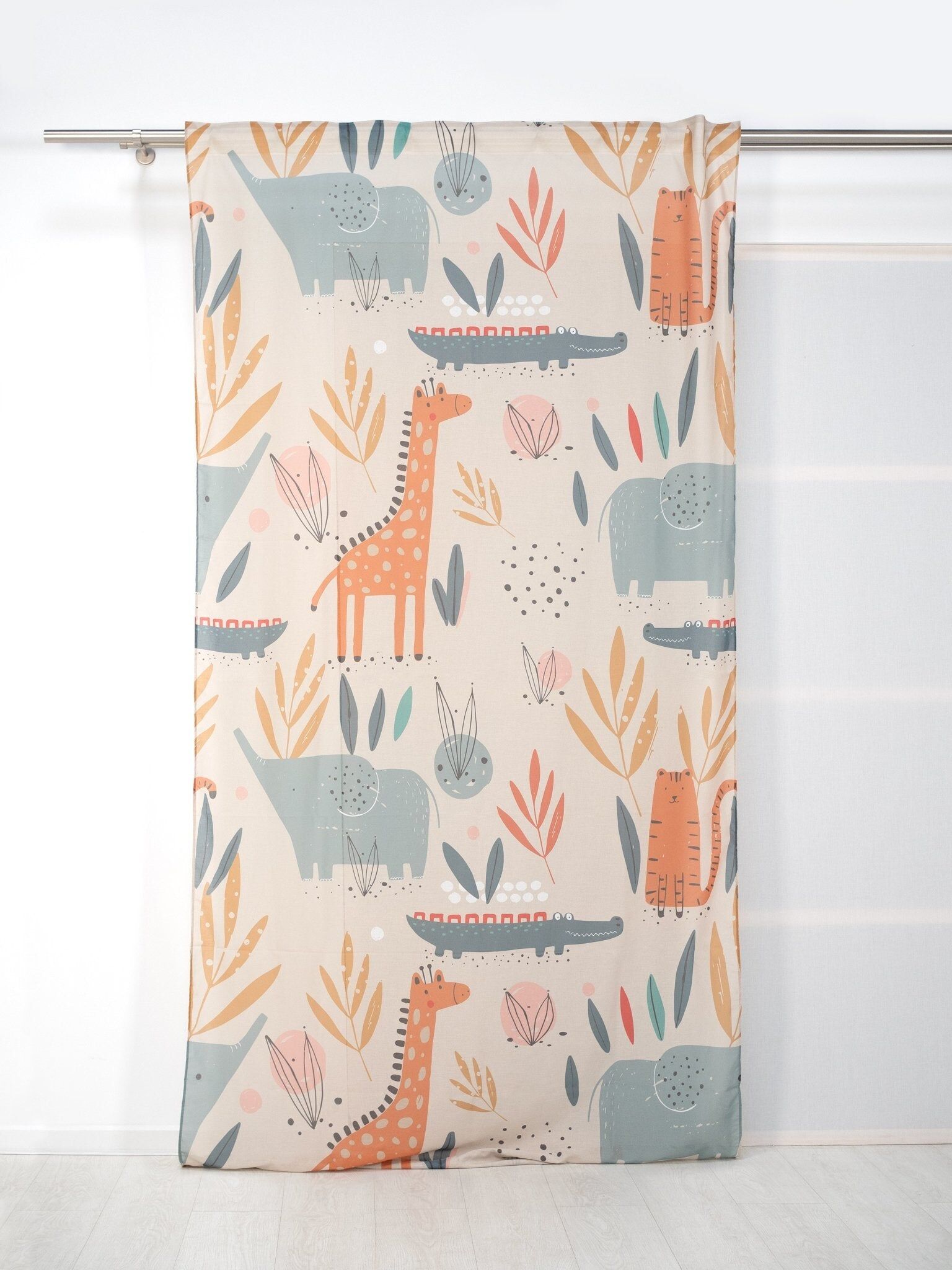 Visillo translúcido Animales de la Selva con motivo infantil