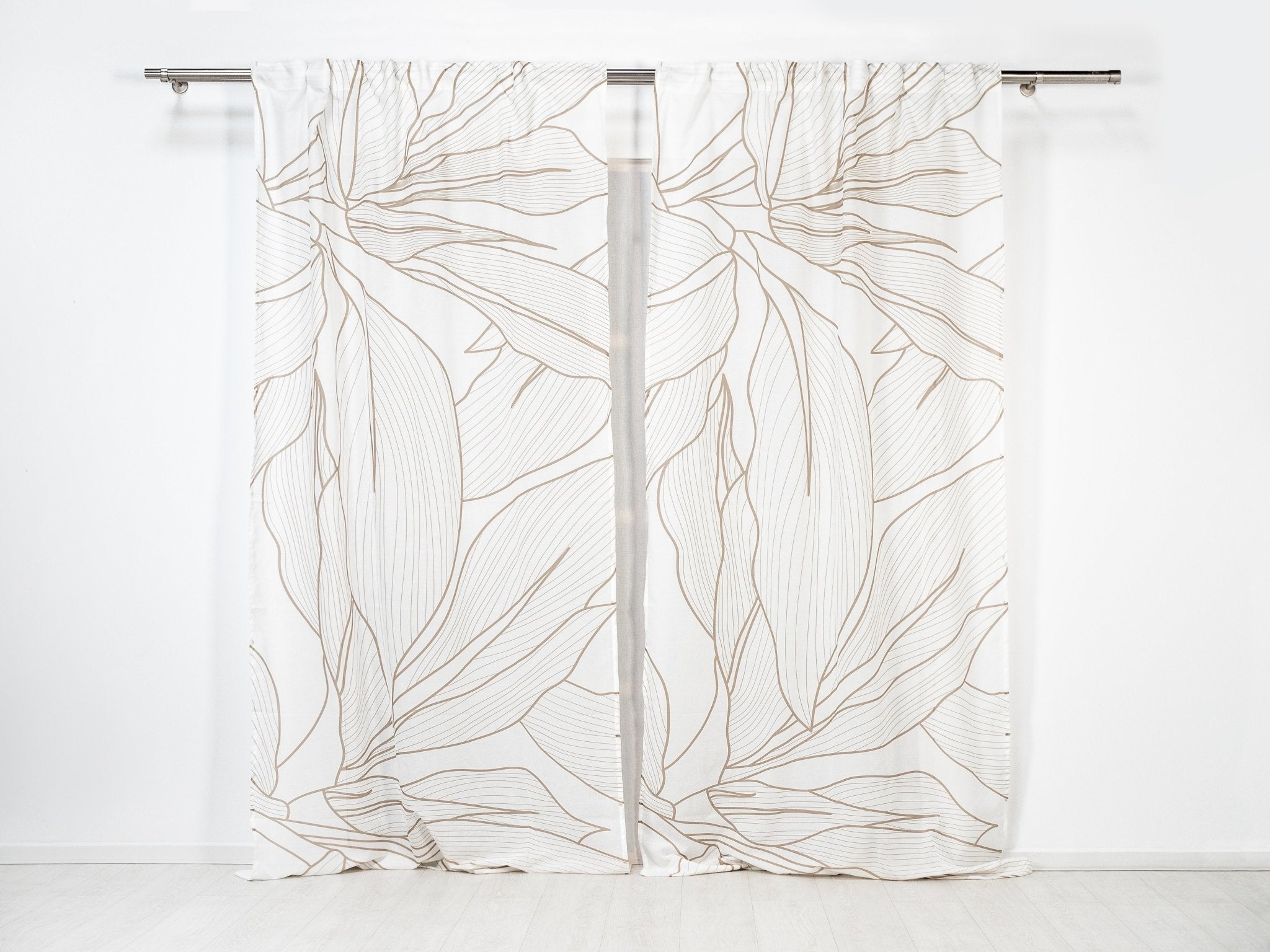 Visillo translúcido Hojas con motivo tropical