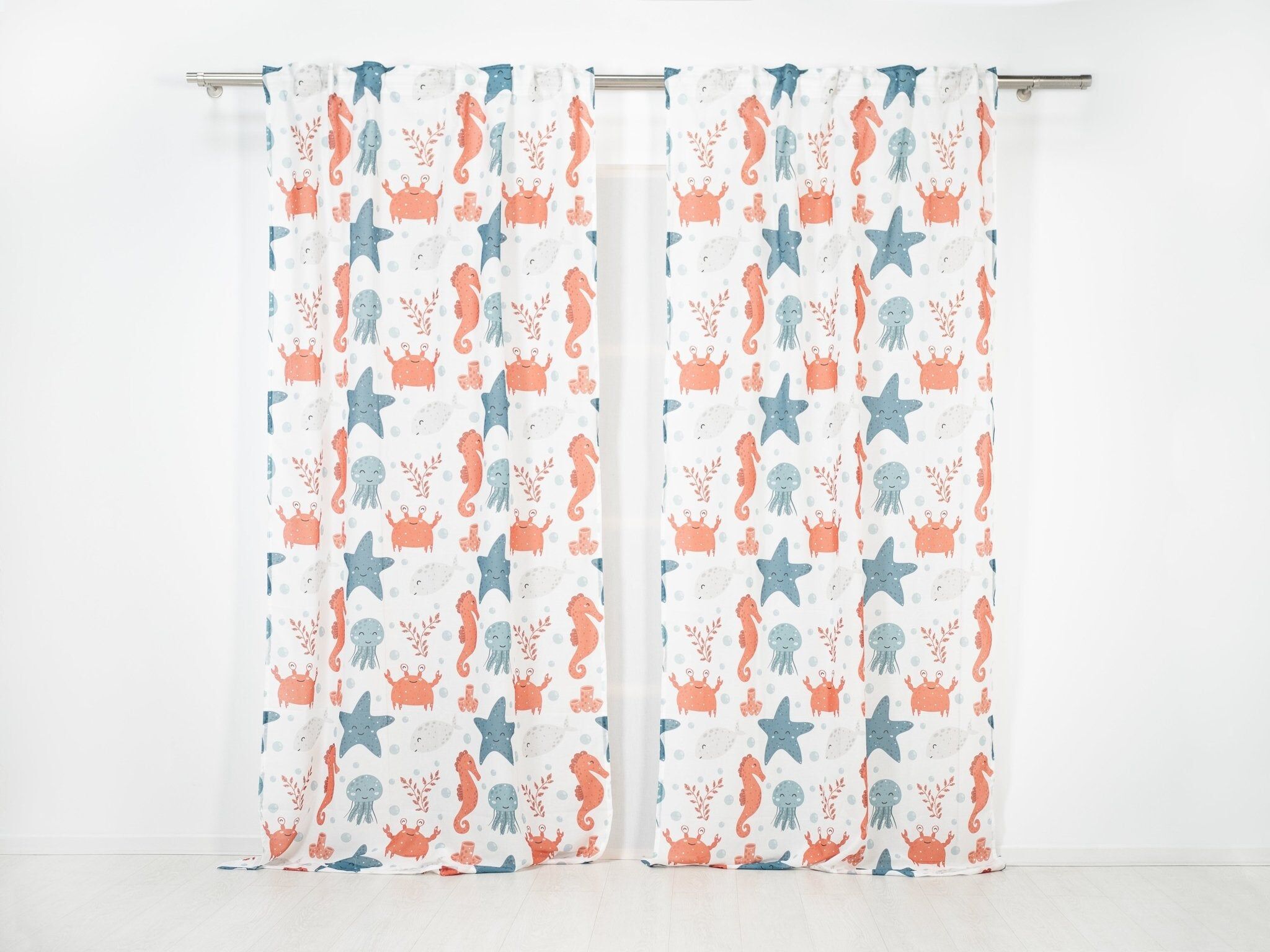 Visillo translúcido  Sea con motivo infantil