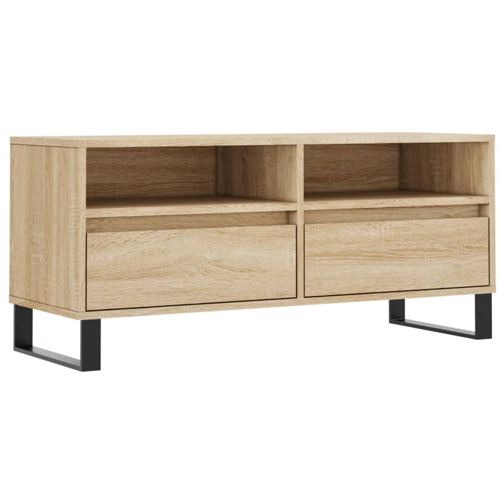 mueble de tv madera contrachapada roble sonoma 100x345x445 cm