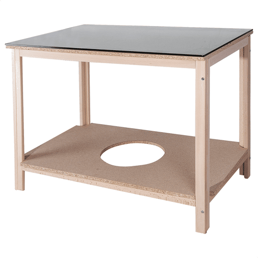 Tabela fabricada em madeira de faia, finalizada sem verniz, 120x65x75 cm