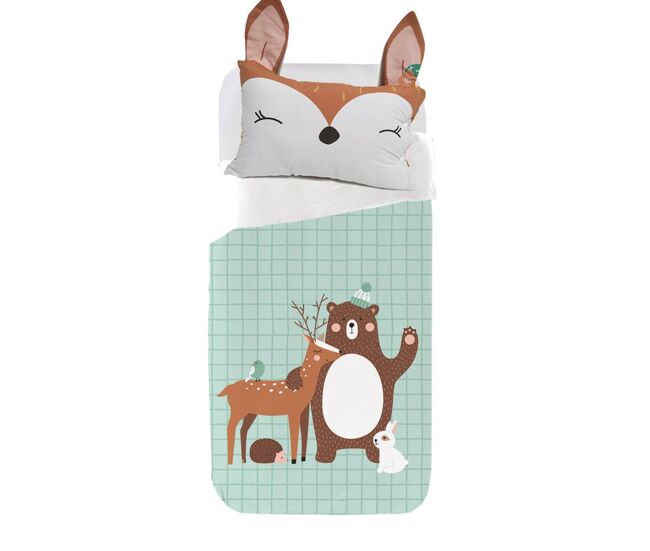 Juego de funda nórdica infantil ciervo ciervo - multicolor - cama90 (160x270)