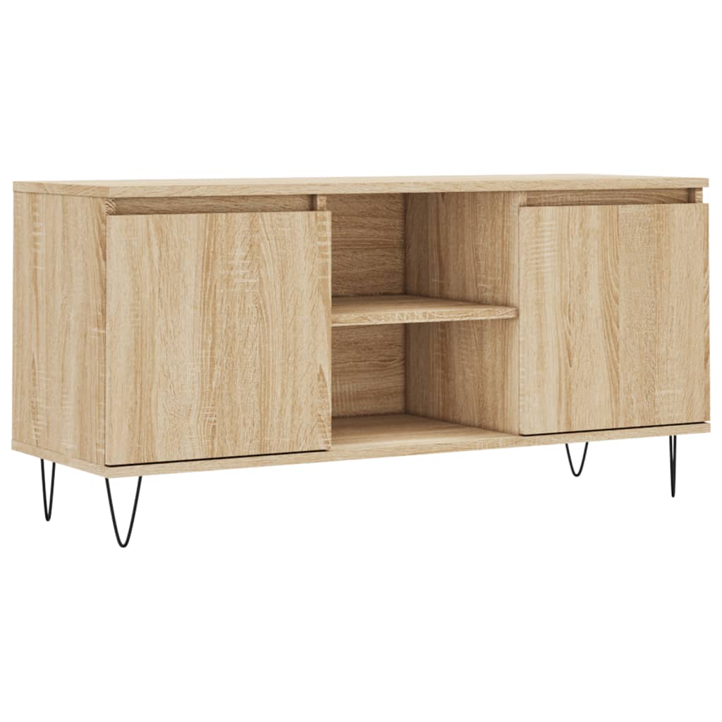 mueble de tv madera de ingenieria roble sonoma 104x35x50 cm
