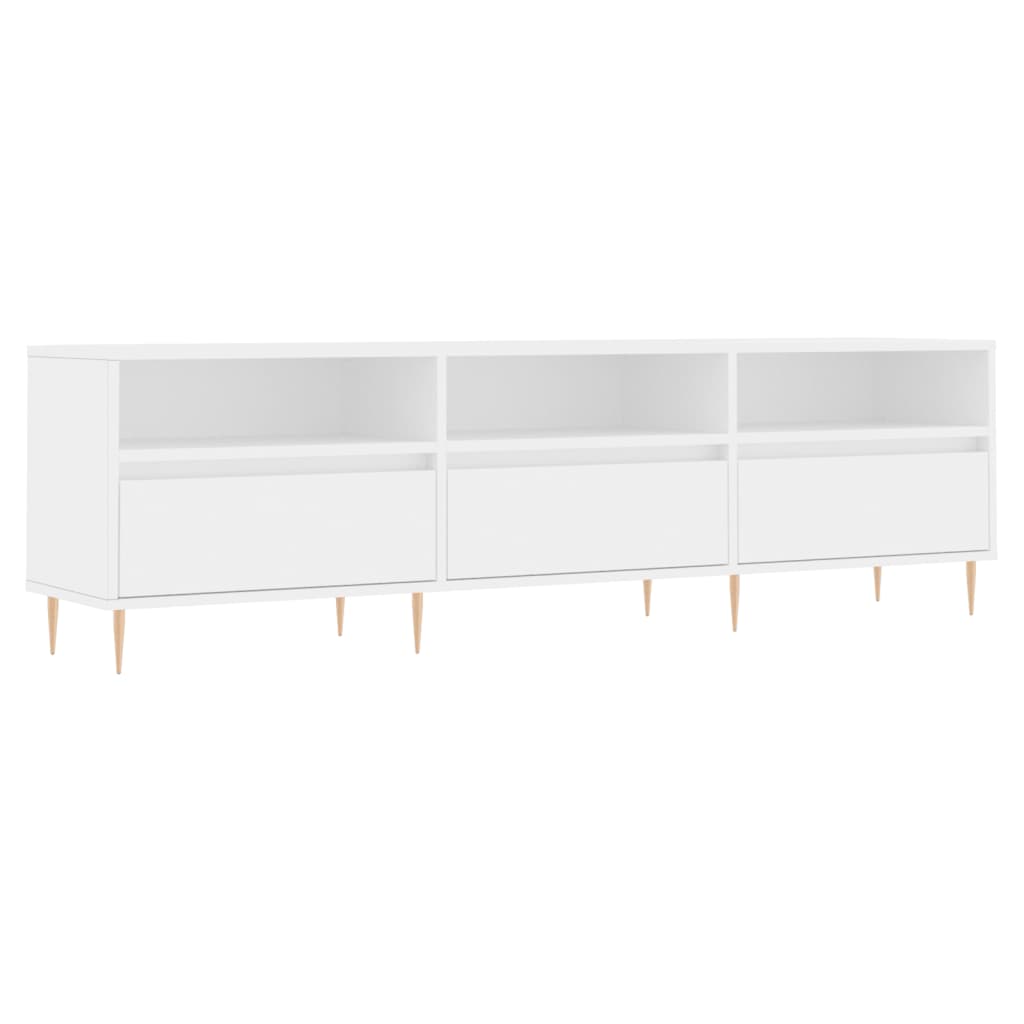 Mueble de tv madera contrachapada blanco 150x30x44,5 cm