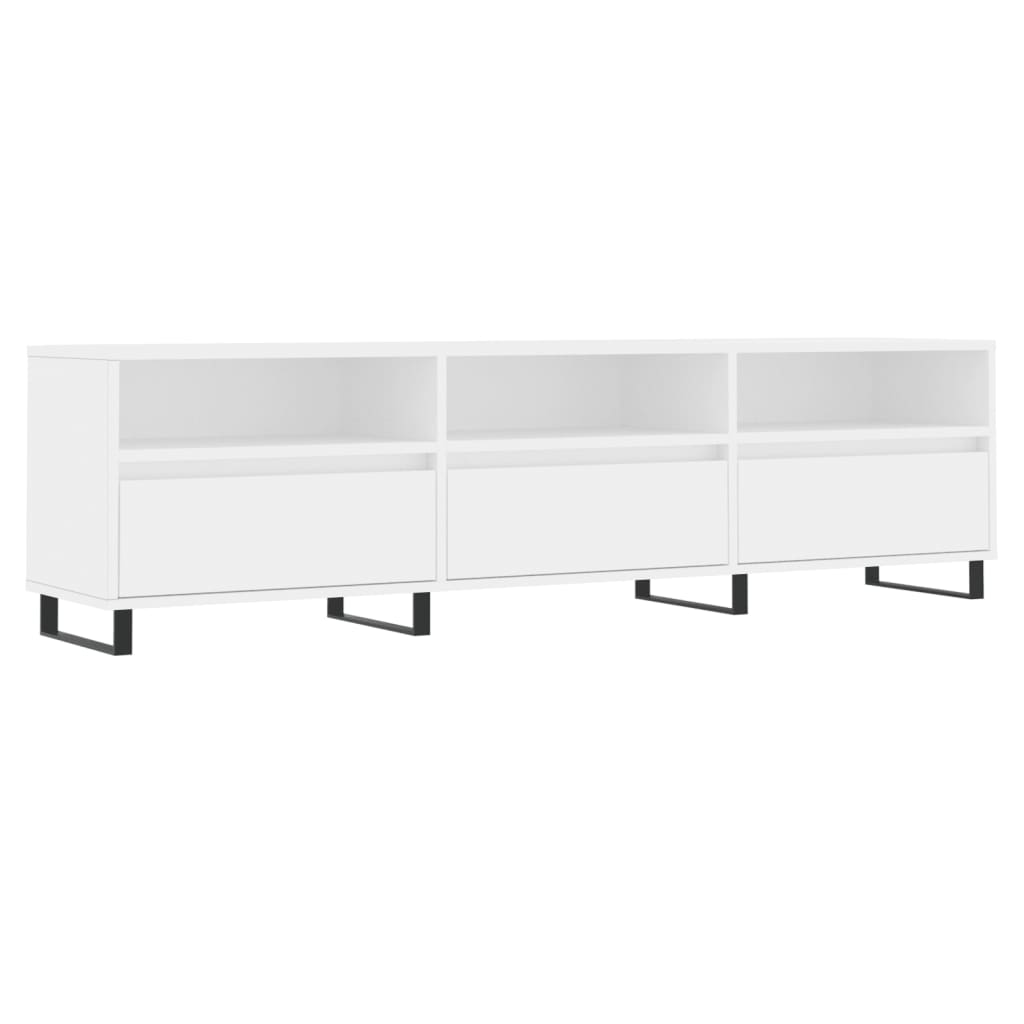 mueble de tv madera contrachapada blanco 150x30x445 cm