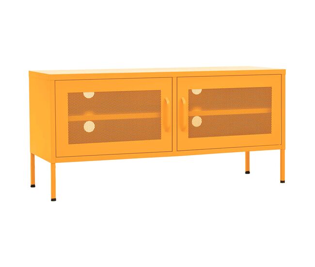 Mueble para tv de acero amarillo mostaza 105x35x50 cm