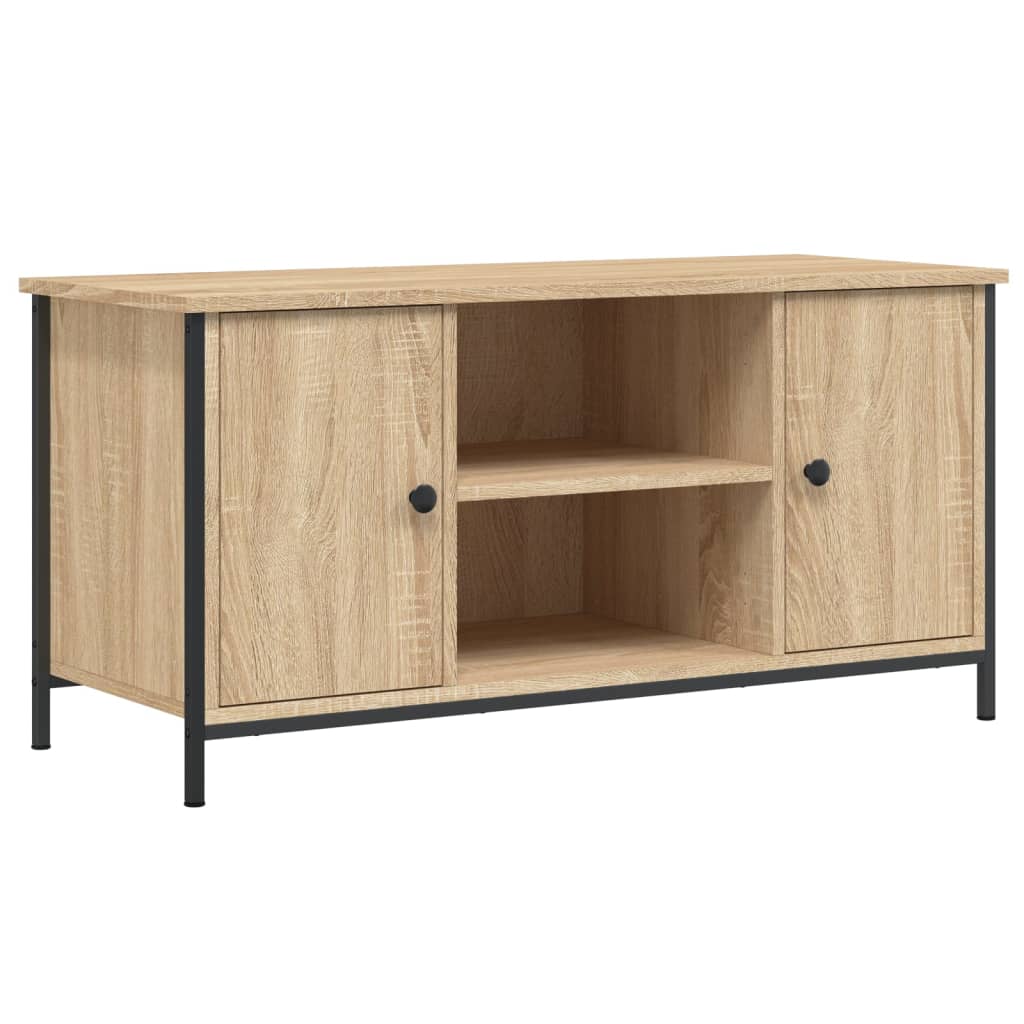 mueble para tv madera contrachapada roble sonoma 100x40x50 cm