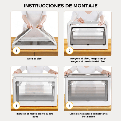 Caixa de armazenamento multifuncional cinza 55L Caixa de armazenamento multifuncional cinza 55L