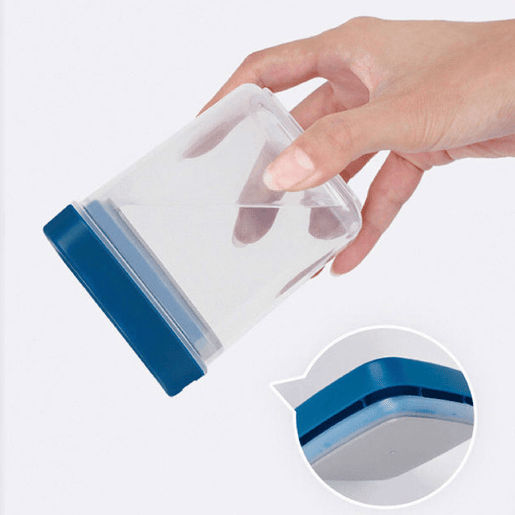 6 peças de caixa de armazenamento de alimentos de cozinha, (3,4 L), (0,65 L), (0,35 L), (0,22 L). Dimensões: 1 unidade 19x11x25, 1 unidade 7,5x7,5x15,5, 1 unidade 7,5x7,5x9,5 e 3 unidades 7,5x7,5x6,5cm.