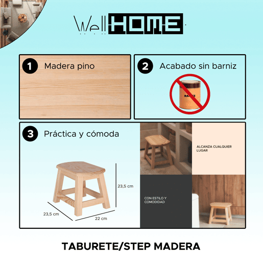 Banco grande OVAL em madeira, acabamento não envernizado, 30x22x24 cm Banco grande OVAL em madeira, acabamento não envernizado, 30x22x24 cm