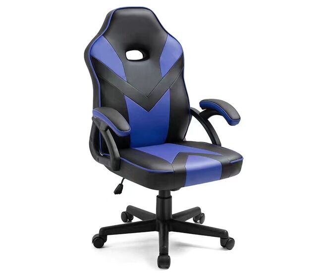 Silla oficina gaming universal azul con reposabrazos