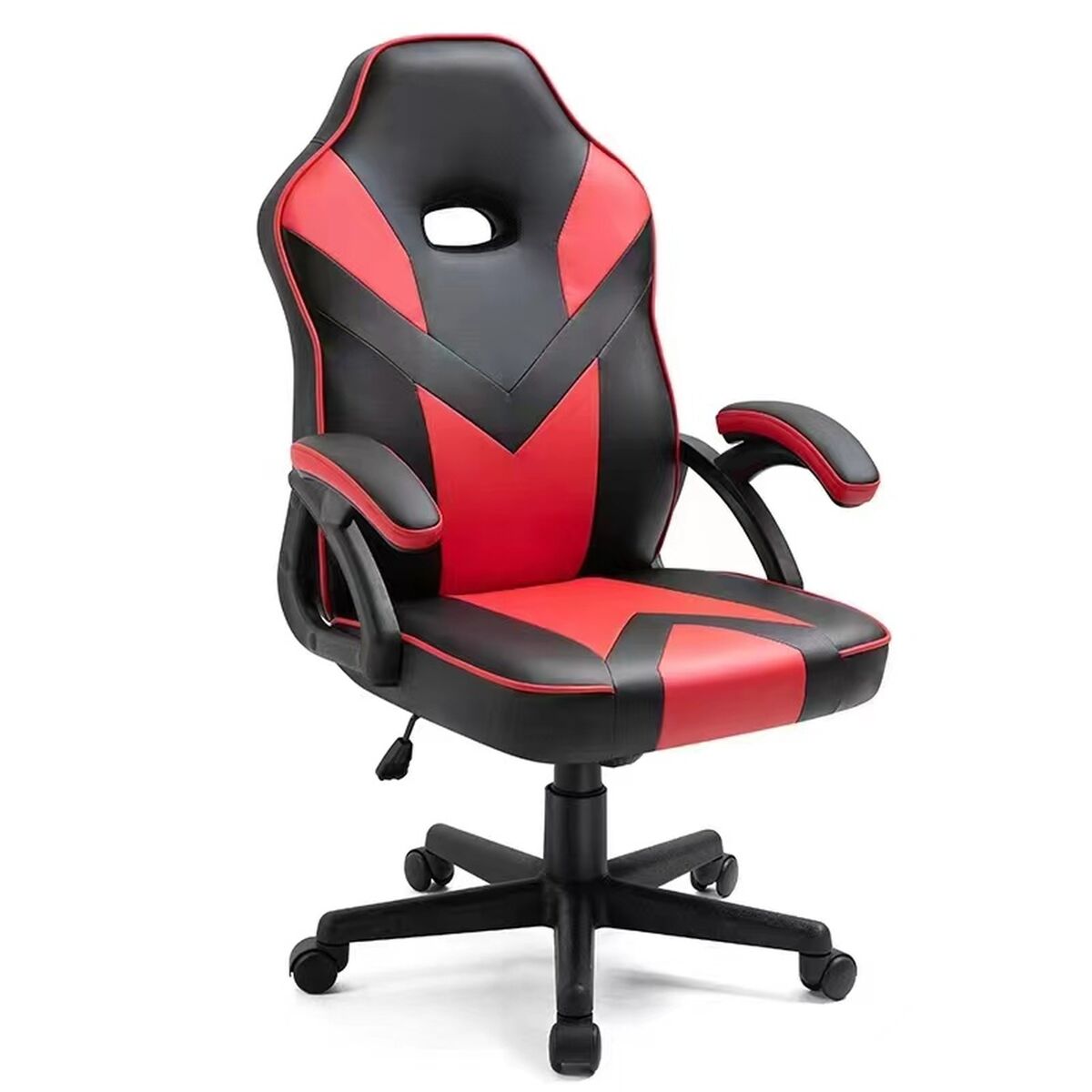 Silla oficina gaming universal roja con reposabrazos