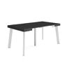 Mesa Consola Extensível, Cozinha, Sala de jantar, 160x90x73cm, Para 8 pessoas, Pés de madeira, Estilo moderno, Preto