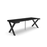 Mesa Consola Extensível, Cozinha, Sala de jantar, 222x90x73cm, Para 10 pessoas, Pés de madeira, Estilo moderno, Preto