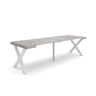 Mesa Consola Extensível, Cozinha, Sala de jantar, 262x90x73cm, Para 12 pessoas, Pés de madeira, Estilo moderno, Cimento