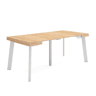 Mesa Consola Extensível, Cozinha, Sala de jantar, 180x90x73cm, Para 8 pessoas, Pés de madeira, Estilo moderno, Carvalho
