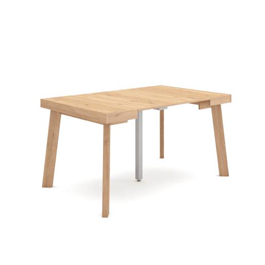 Mesa Consola Extensível, Cozinha, Sala de jantar, 140x90x73cm, Para 6 pessoas, Pés de madeira, Estilo moderno, Carvalho