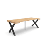 Mesa Consola Extensível, Cozinha, Sala de jantar, 222x90x73cm, Para 10 pessoas, Pés de madeira, Estilo moderno, Carvalho