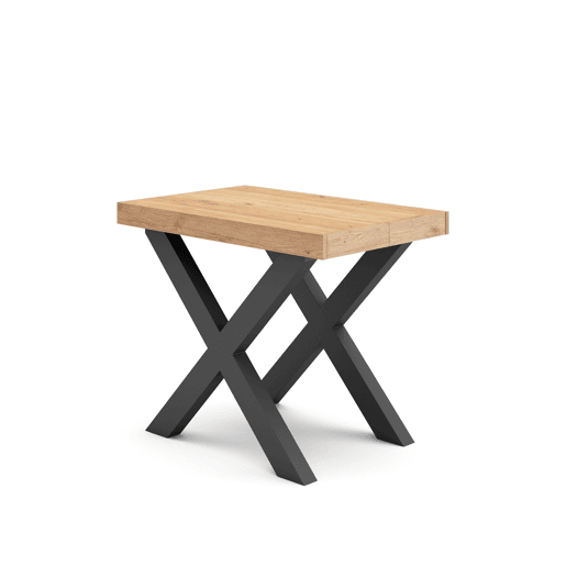 Mesa Consola Extensível, Cozinha, Sala de jantar, 222x90x73cm, Para 10 pessoas, Pés de madeira, Estilo moderno, Carvalho