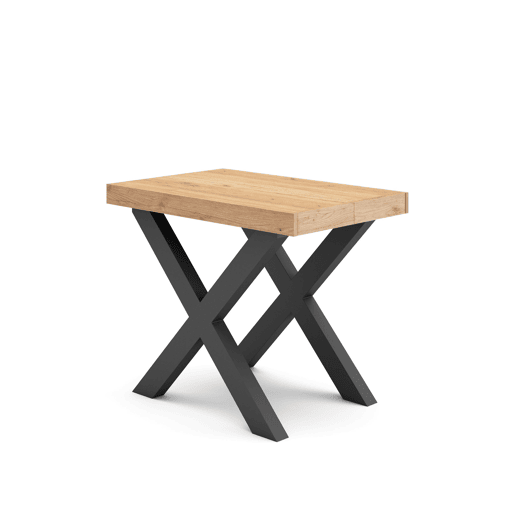 Mesa Consola Extensível, Cozinha, Sala de jantar, 302x90x73cm, Para 14 pessoas, Pés de madeira, Estilo moderno, Carvalho