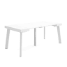 Mesa Consola Extensível, Cozinha, Sala de jantar, 180x90x73cm, Para 8 pessoas, Pés de madeira, Estilo moderno, Branco