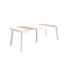 Mesa Consola Extensível, Cozinha, Sala de jantar, 222x90x73cm, Para 10 pessoas, Pés de madeira, Estilo moderno, Carvalho e branco