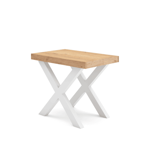 Mesa Consola Extensível, Cozinha, Sala de jantar, 262x90x73cm, Para 12 pessoas, Pés de madeira, Estilo moderno, Carvalho e branco Mesa Consola Extensível, Cozinha, Sala de jantar, 262x90x73cm, Para 12 pessoas, Pés de madeira, Estilo moderno, Carvalho e branco