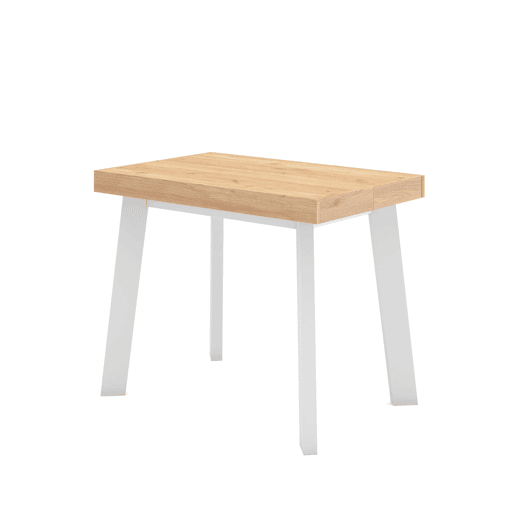 Mesa Consola Extensível, Cozinha, Sala de jantar, 302x90x73cm, Para 14 pessoas, Pés de madeira, Estilo moderno, Carvalho e branco Mesa Consola Extensível, Cozinha, Sala de jantar, 302x90x73cm, Para 14 pessoas, Pés de madeira, Estilo moderno, Carvalho e branco