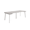 Mesa Consola Extensível, Cozinha, Sala de jantar, 222x90x73cm, Para 10 pessoas, Pés de madeira, Estilo moderno, Cimento