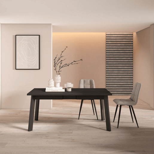 Mesa Sala de Jantar, Mesa Cozinha, 167x90x75cm, Para 8 pessoas, Pés de madeira, Preto Mesa Sala de Jantar, Mesa Cozinha, 167x90x75cm, Para 8 pessoas, Pés de madeira, Preto