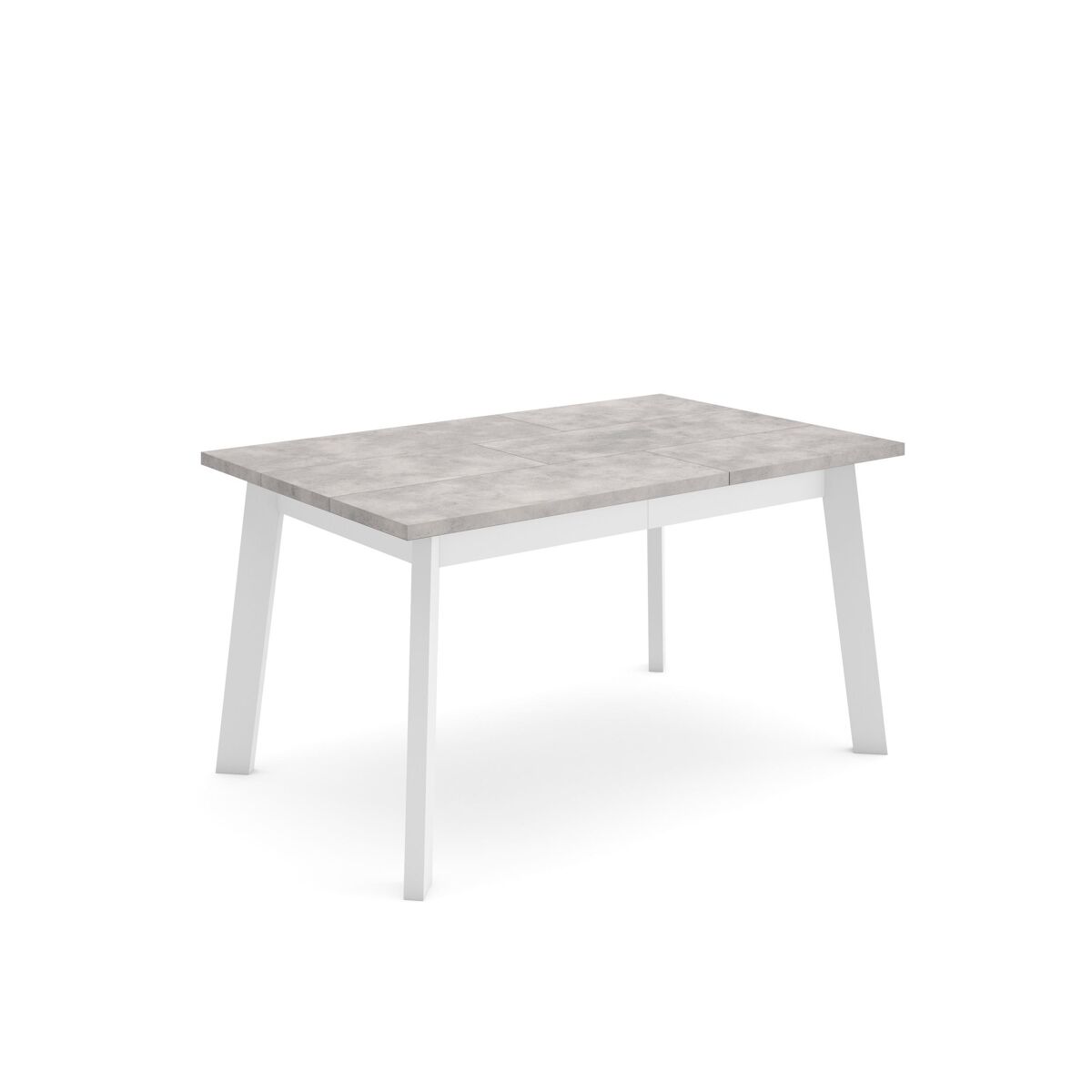 Mesa comedor, mesa fija cocina y salón, 140x90x75cm, para 6 comensales, patas de madera, cemento