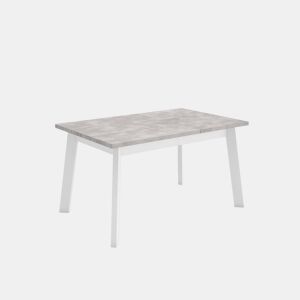 Mesa Sala de Jantar, Mesa Cozinha, 140x90x75cm, Para 6 pessoas, Pés de madeira, Cimento
