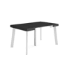 Mesa Consola Extensível, Cozinha, Sala de jantar, 140x90x73cm, Para 6 pessoas, Pés de madeira, Estilo moderno, Preto