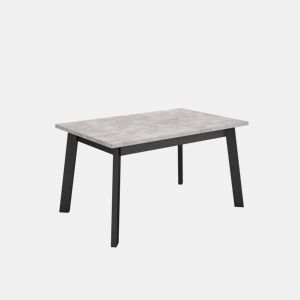 Mesa Sala de Jantar, Mesa Cozinha, 140x90x75cm, Para 6 pessoas, Pés de madeira, Cimento