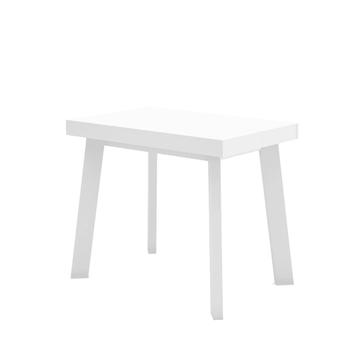 Mesa Consola Extensível, Cozinha, Sala de jantar, 302x90x73cm, Para 14 pessoas, Pés de madeira, Estilo moderno, Branco