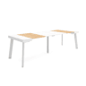 Mesa Consola Extensível, Cozinha, Sala de jantar, 262x90x73cm, Para 12 pessoas, Pés de madeira, Estilo moderno, Carvalho e branco