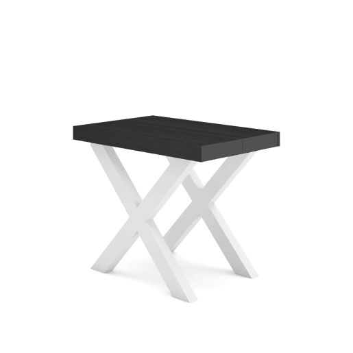 Mesa Consola Extensível, Cozinha, Sala de jantar, 262x90x73cm, Para 12 pessoas, Pés de madeira, Estilo moderno, Preto Mesa Consola Extensível, Cozinha, Sala de jantar, 262x90x73cm, Para 12 pessoas, Pés de madeira, Estilo moderno, Preto